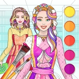 女子大生の着せ替え＆ぬりえ