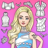 ガール・カラーリング＆ドレスアップゲーム