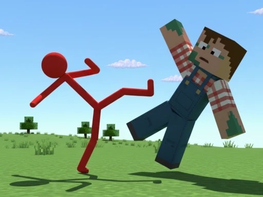 Red Stickman vs Craftmans